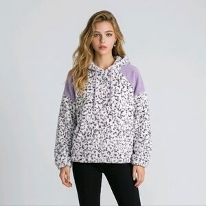 Leopard Print Fleece Hoodie